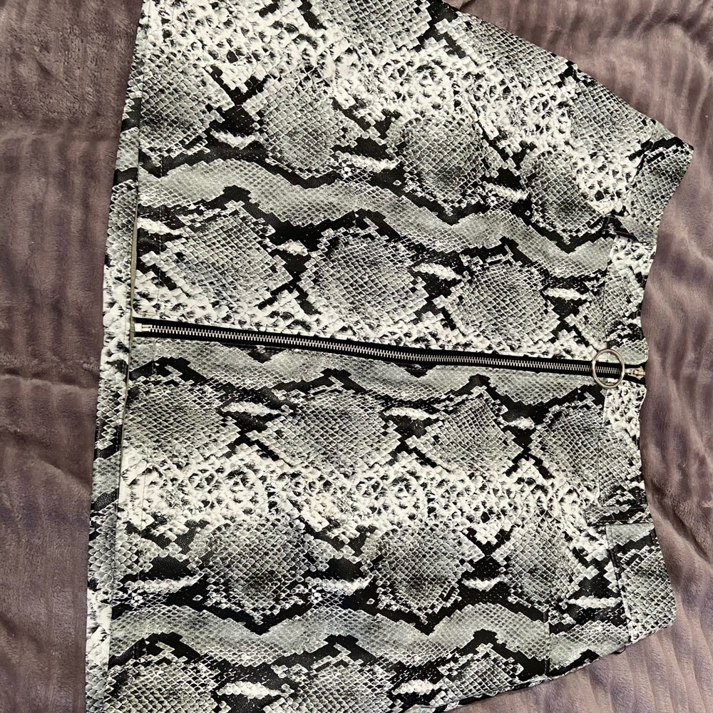Akira faux snake skin mini skirt